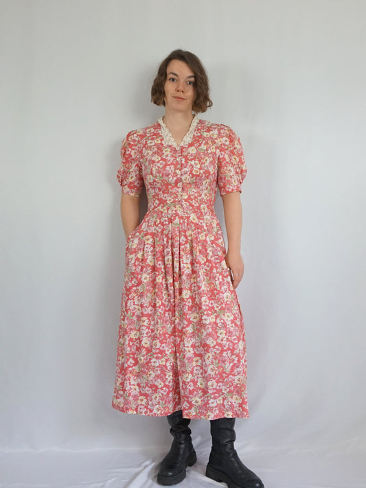 Laura Ashley Pink Floral Dress - S