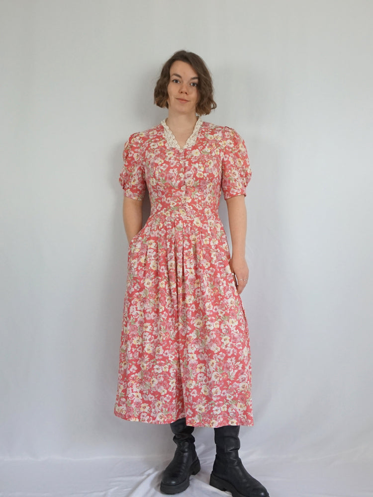 Laura Ashley Pink Floral Dress - S