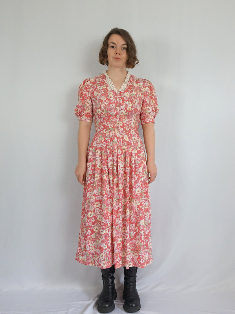 Laura Ashley Pink Floral Dress - S