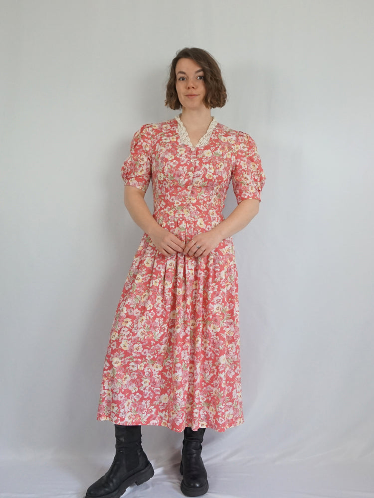 Laura Ashley Pink Floral Dress - S