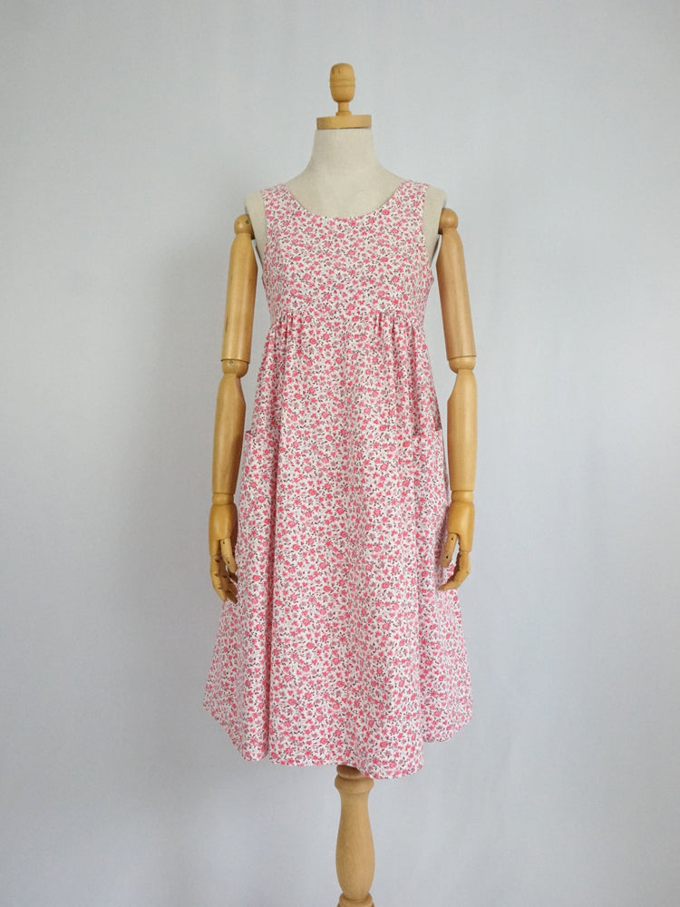 White & Pink Floral Sundress - XS