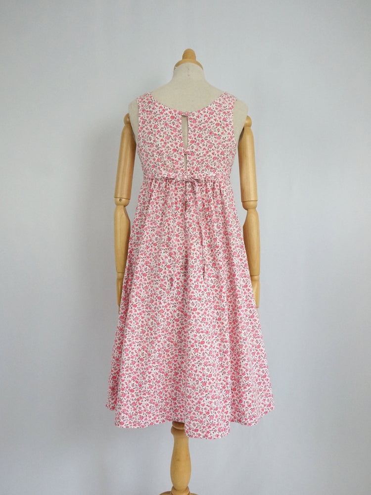 White & Pink Floral Sundress - XS