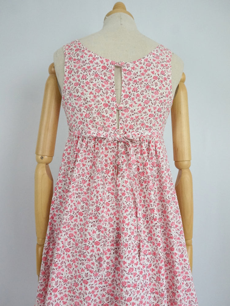 White & Pink Floral Sundress - XS