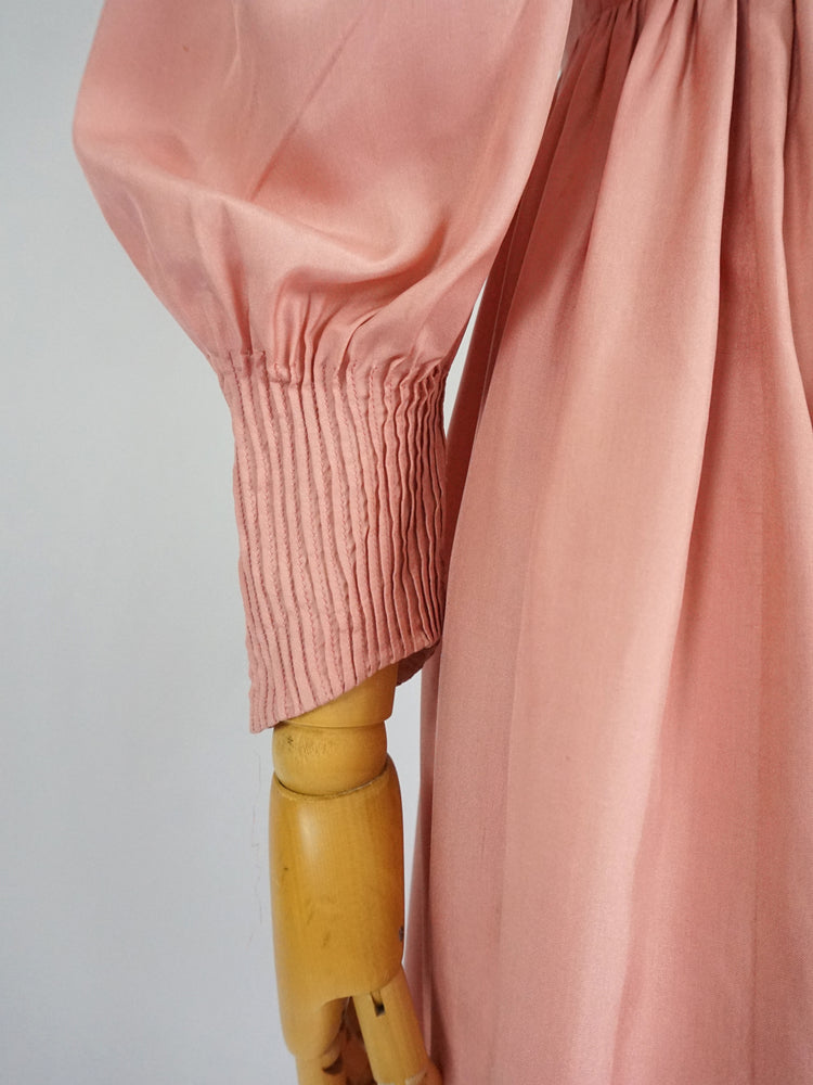 Dusky Pink Puff Sleeve Dress - XS