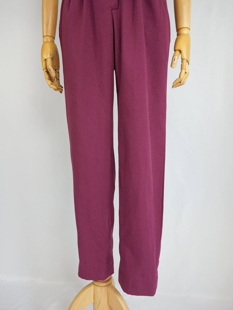 Dark Pink Cotton Jumpsuit - S