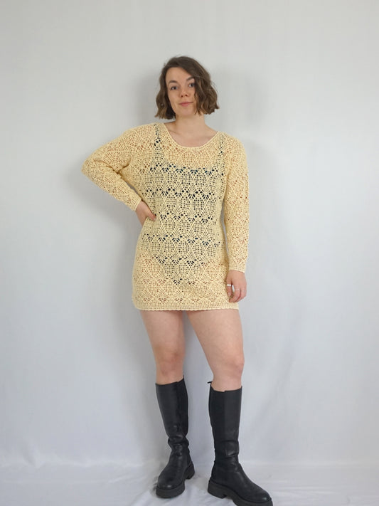 Crochet Mini Dress - S/M