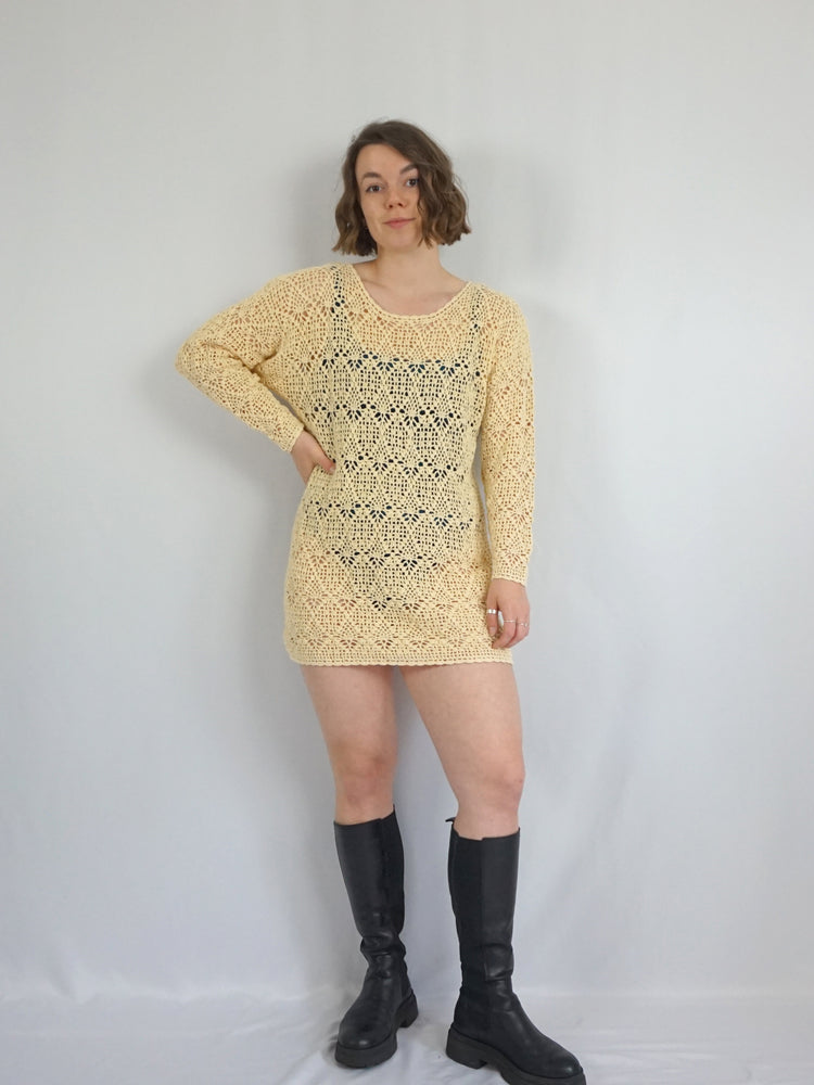 Crochet Mini Dress - S/M