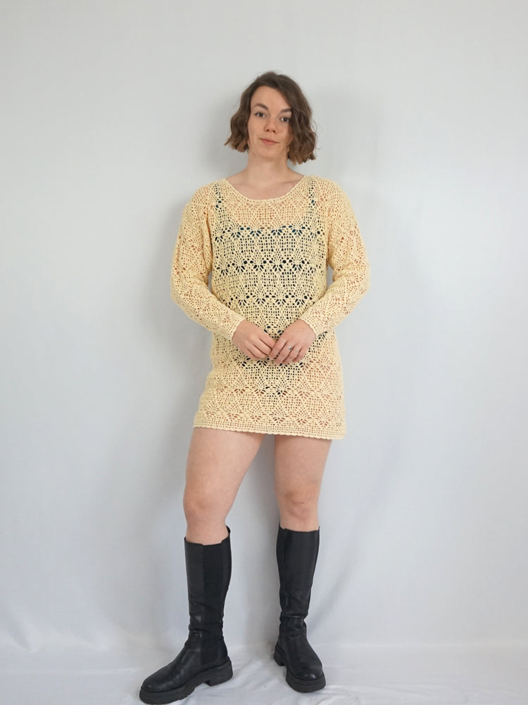 Crochet Mini Dress - S/M