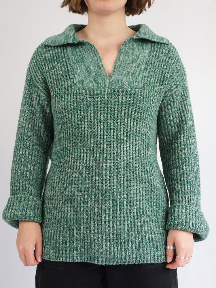 Moss Green Mottled Jumper - M