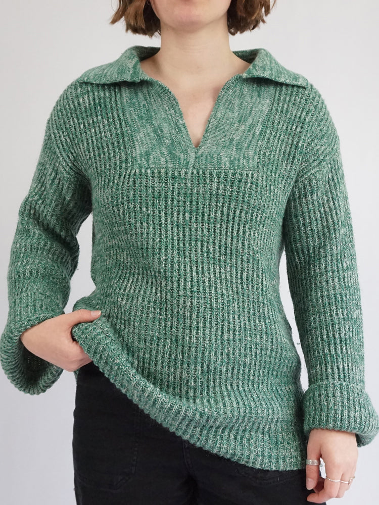 Moss Green Mottled Jumper - M