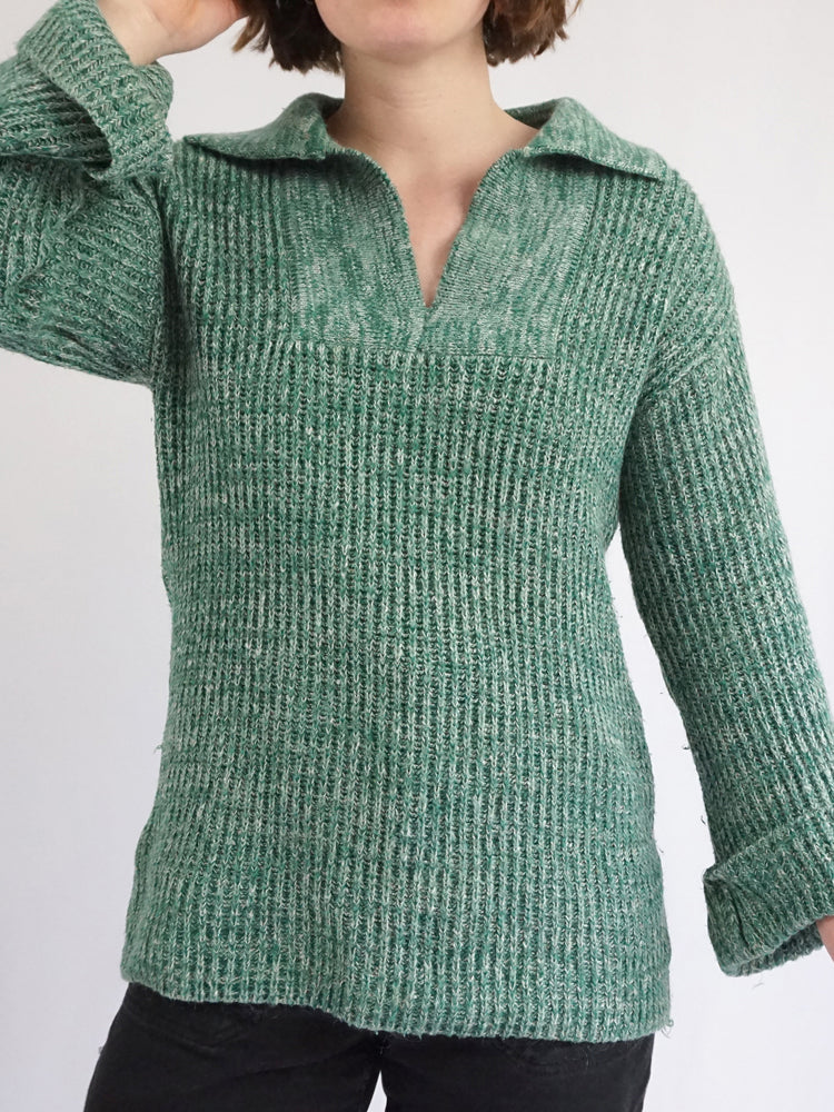 Moss Green Mottled Jumper - M