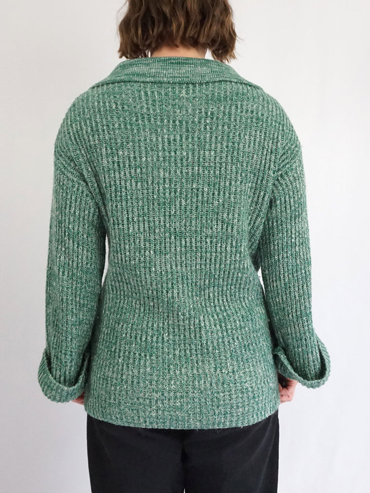 Moss Green Mottled Jumper - M