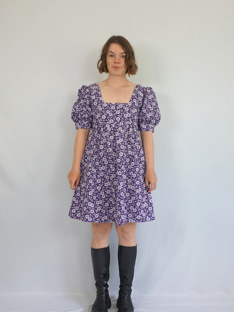 Re-made Purple Skater Dress - M