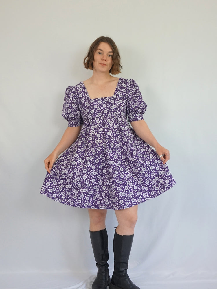 Re-made Purple Skater Dress - M