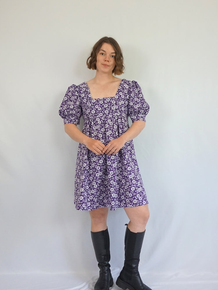 Re-made Purple Skater Dress - M