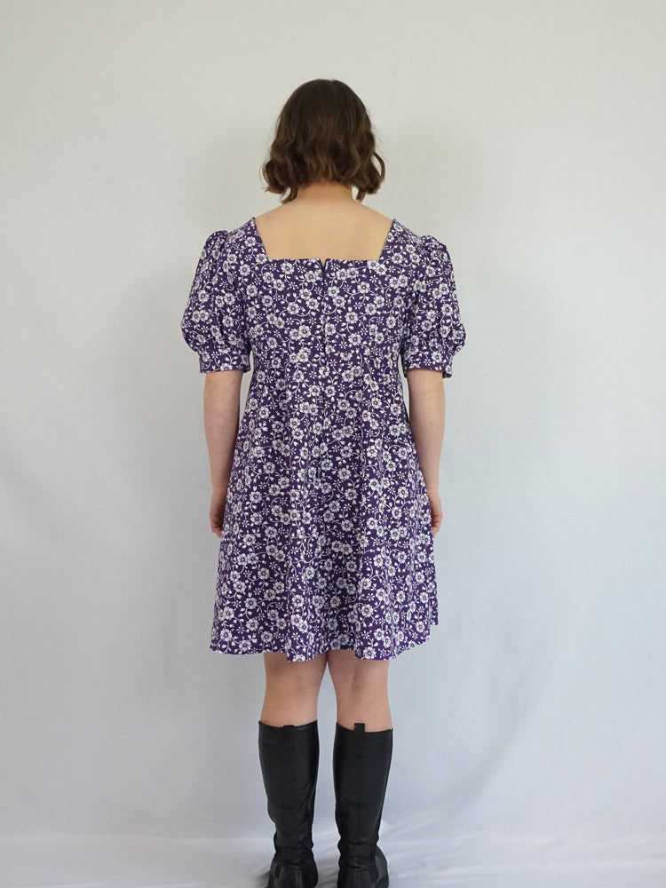 Re-made Purple Skater Dress - M