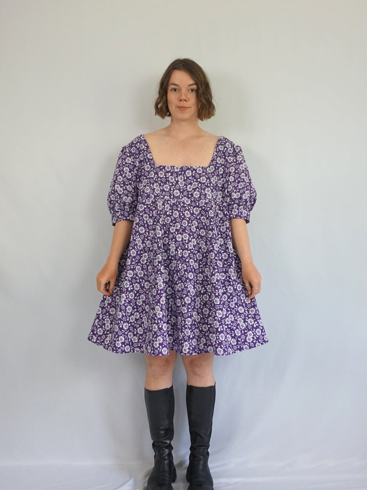 Re-made Purple Skater Dress - XXL