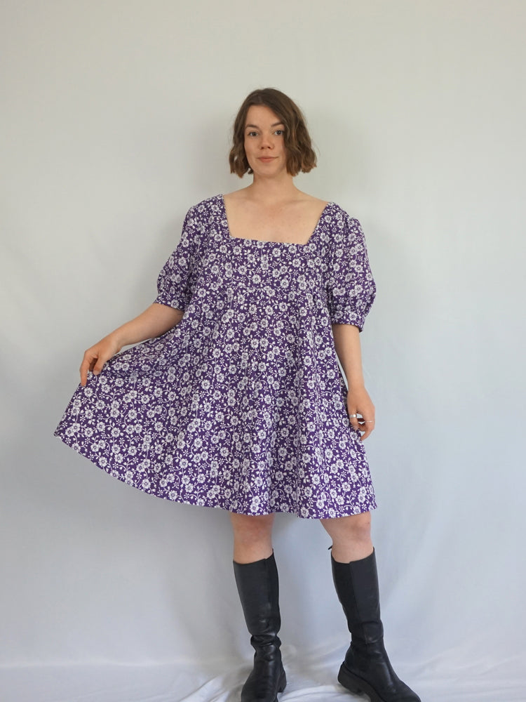 Re-made Purple Skater Dress - XXL