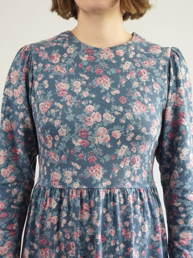 Laura Ashley Blue Floral Casual Dress - M