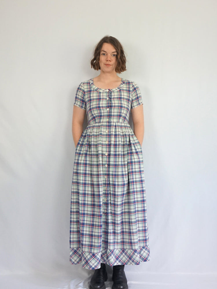 Laura Ashley Checkered Maxi Dress - S