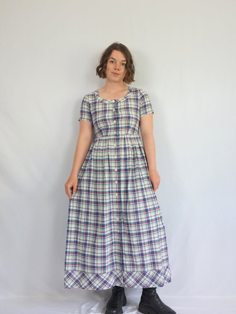 Laura Ashley Checkered Maxi Dress - S