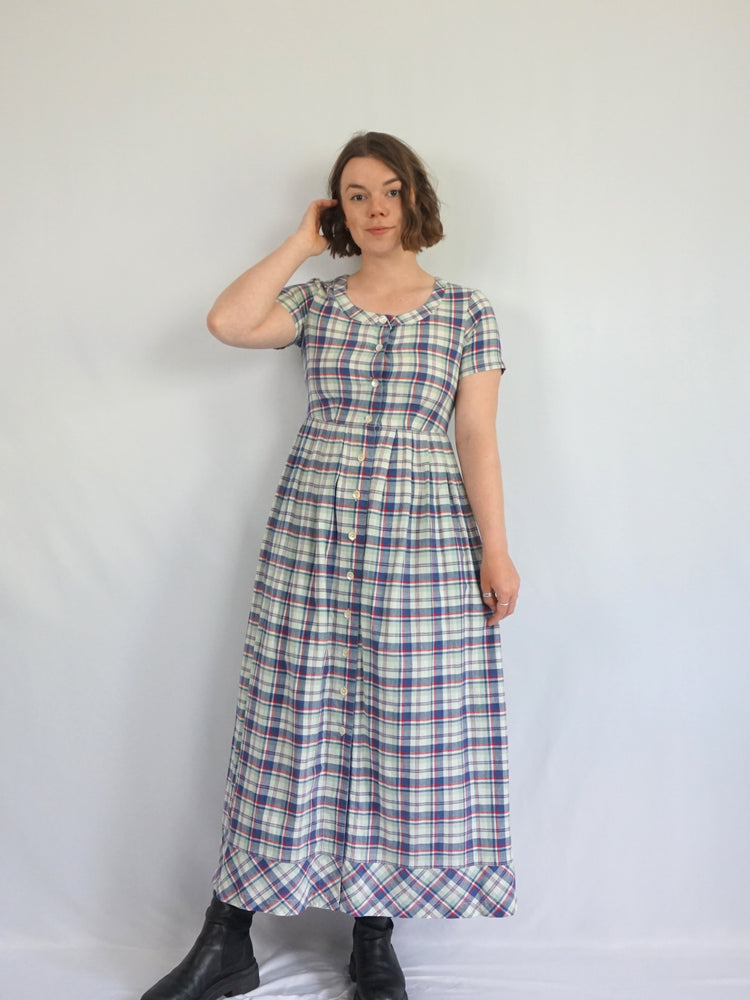 Laura Ashley Checkered Maxi Dress - S