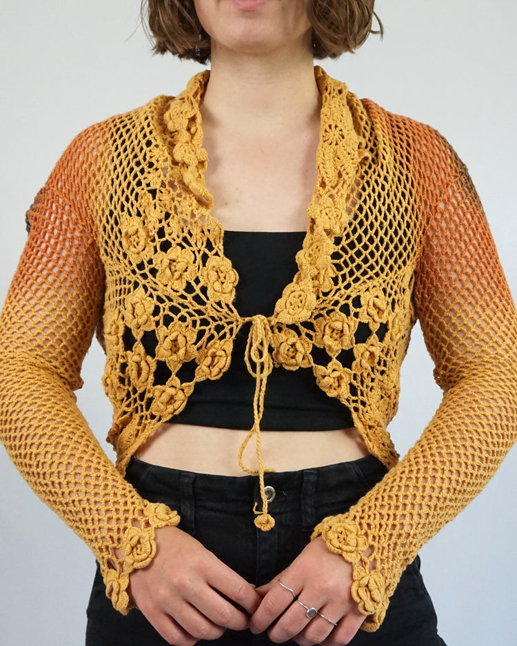 Ombré Crochet Cardigan - M