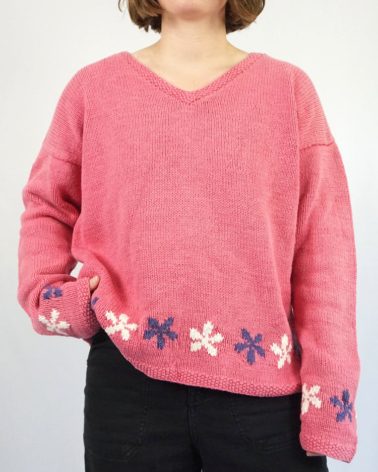 Pink Pachamama Cotton Jumper - L