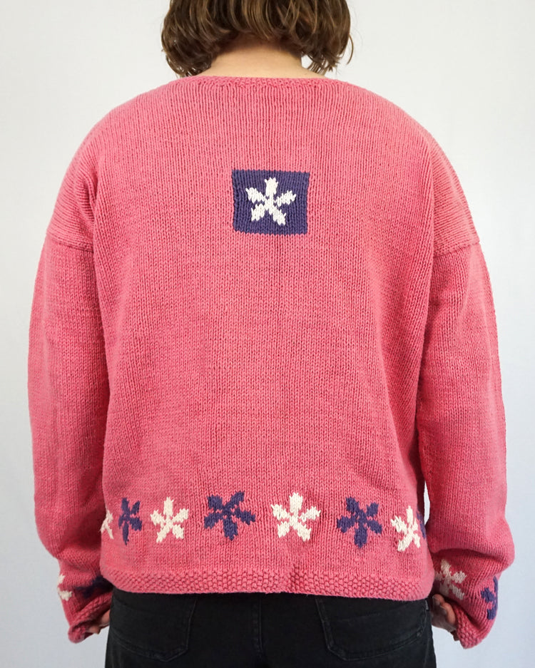 Pink Pachamama Cotton Jumper - L