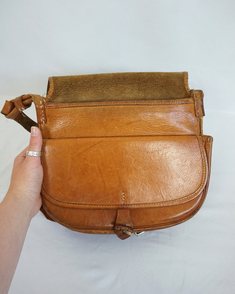 Brown Tooled Leather Bag