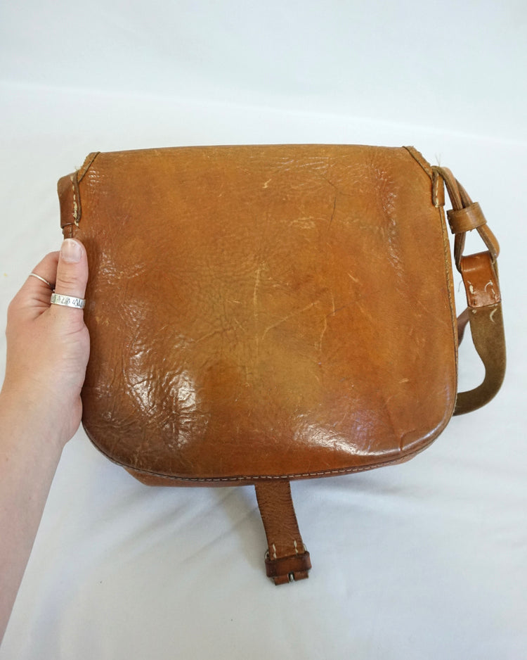 Brown Tooled Leather Bag