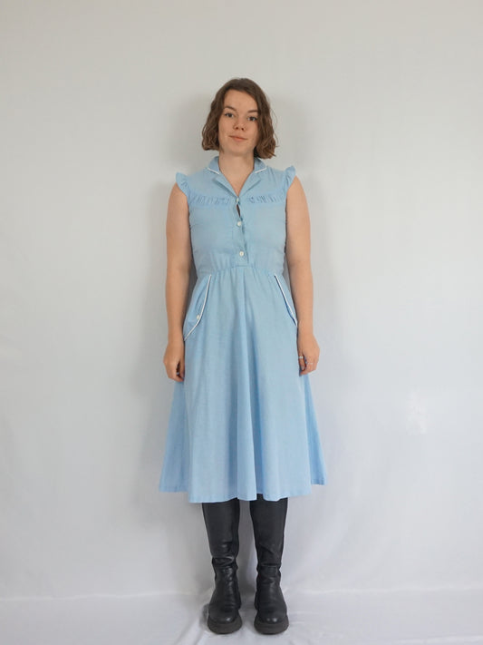 Light Blue Midi Dress - S