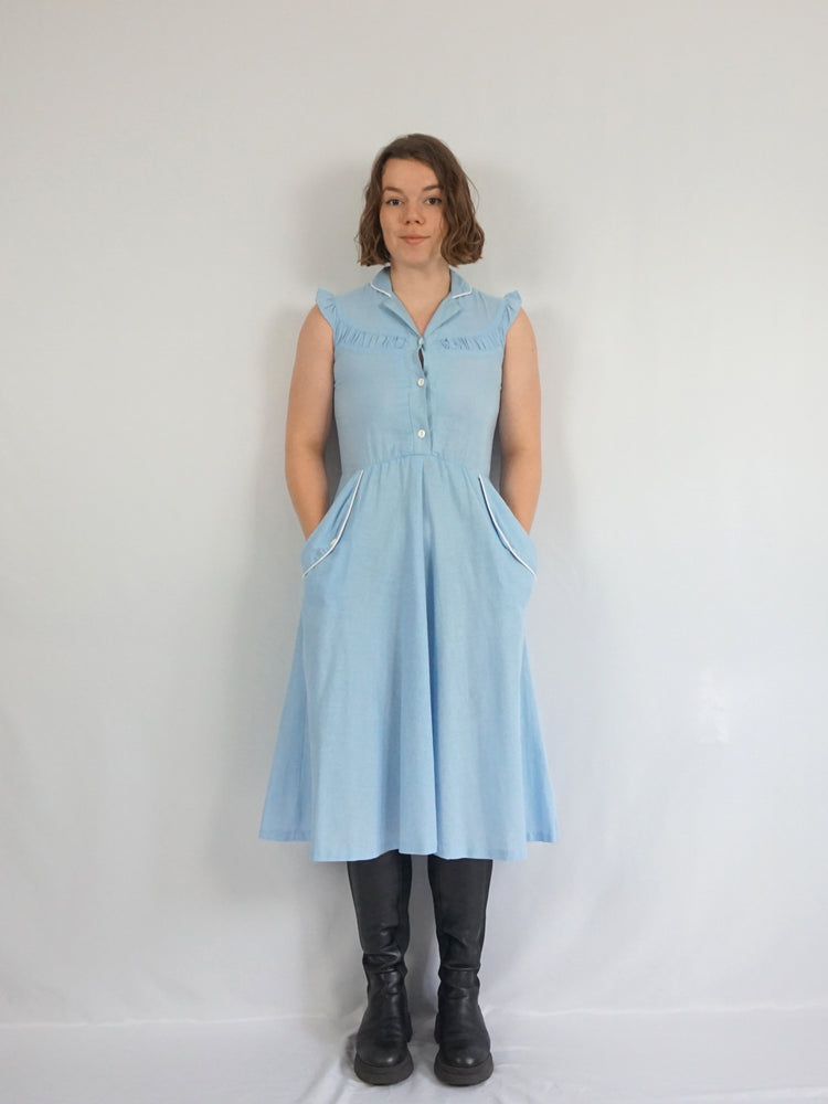 Light Blue Midi Dress - S