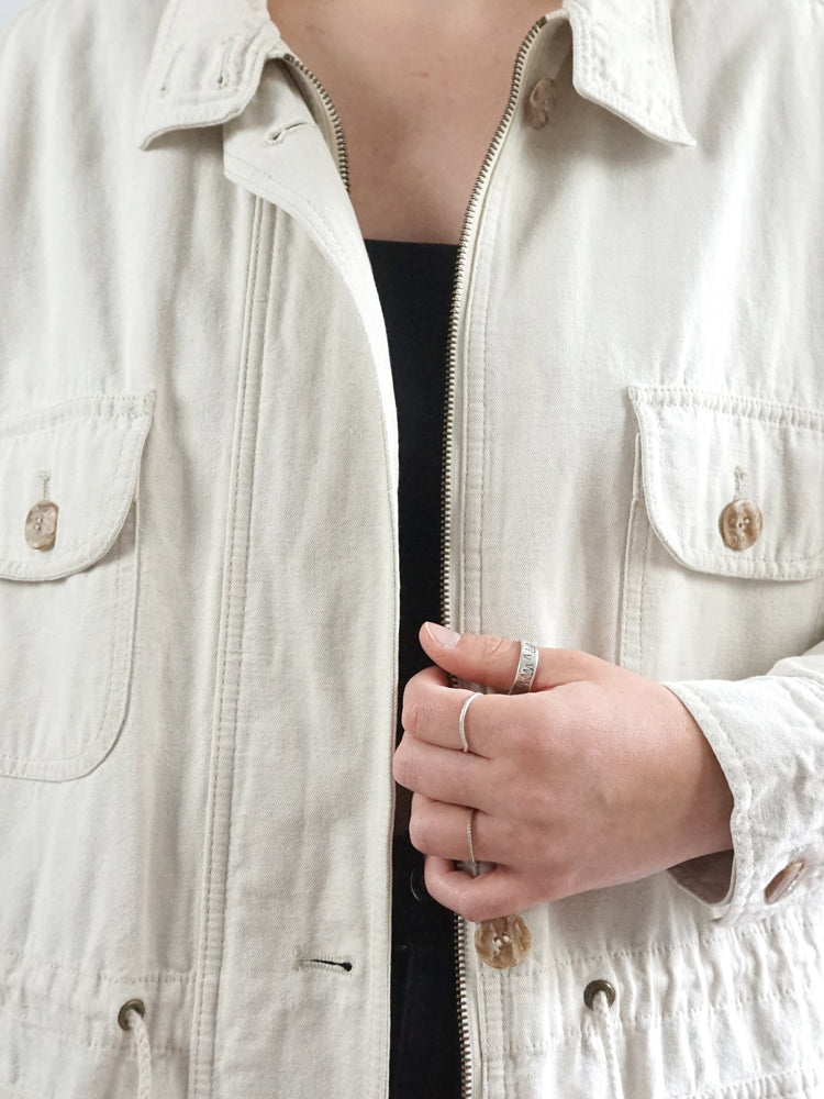 Linen & Cotton Drawstring Jacket - XL