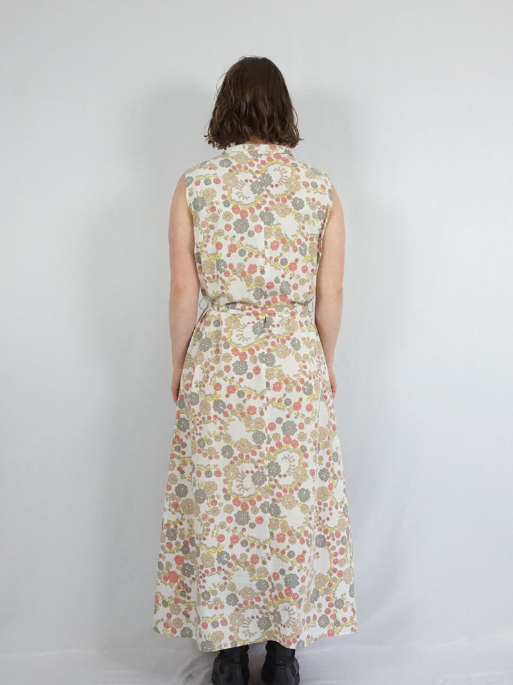 White Cotton Floral Wrap Dress - XL