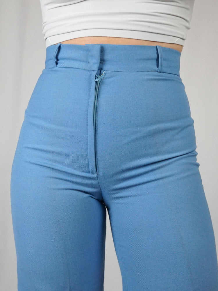 Light Blue 70s Flares - 28"