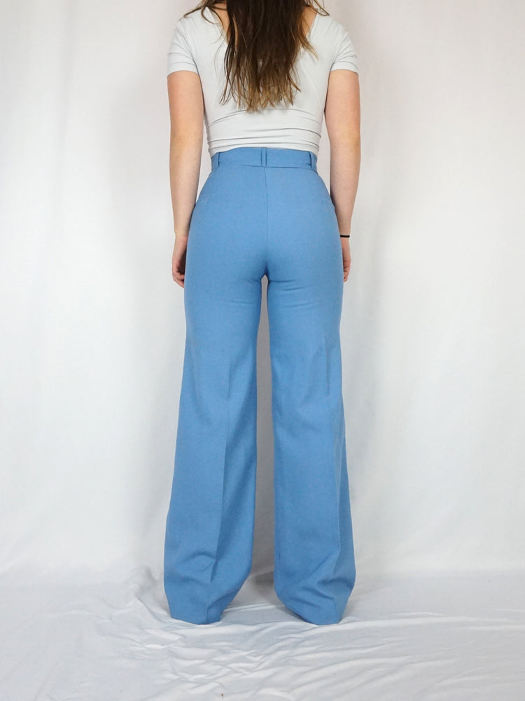 Light Blue 70s Flares - 28"