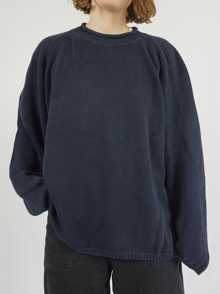 Navy Blue Cotton Jumper - XXL