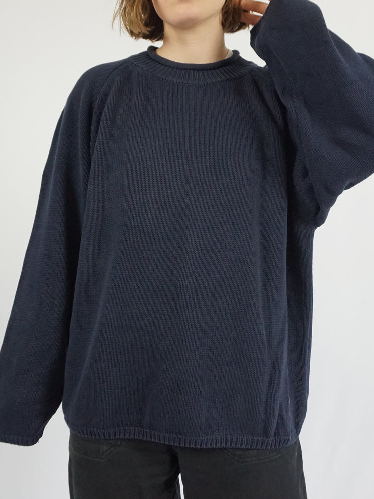 Navy Blue Cotton Jumper - XXL