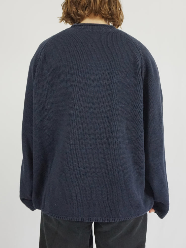 Navy Blue Cotton Jumper - XXL