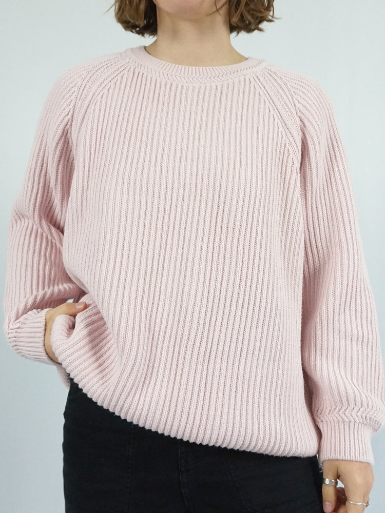 Baby Pink Ribbed Cotton Jumper - XL