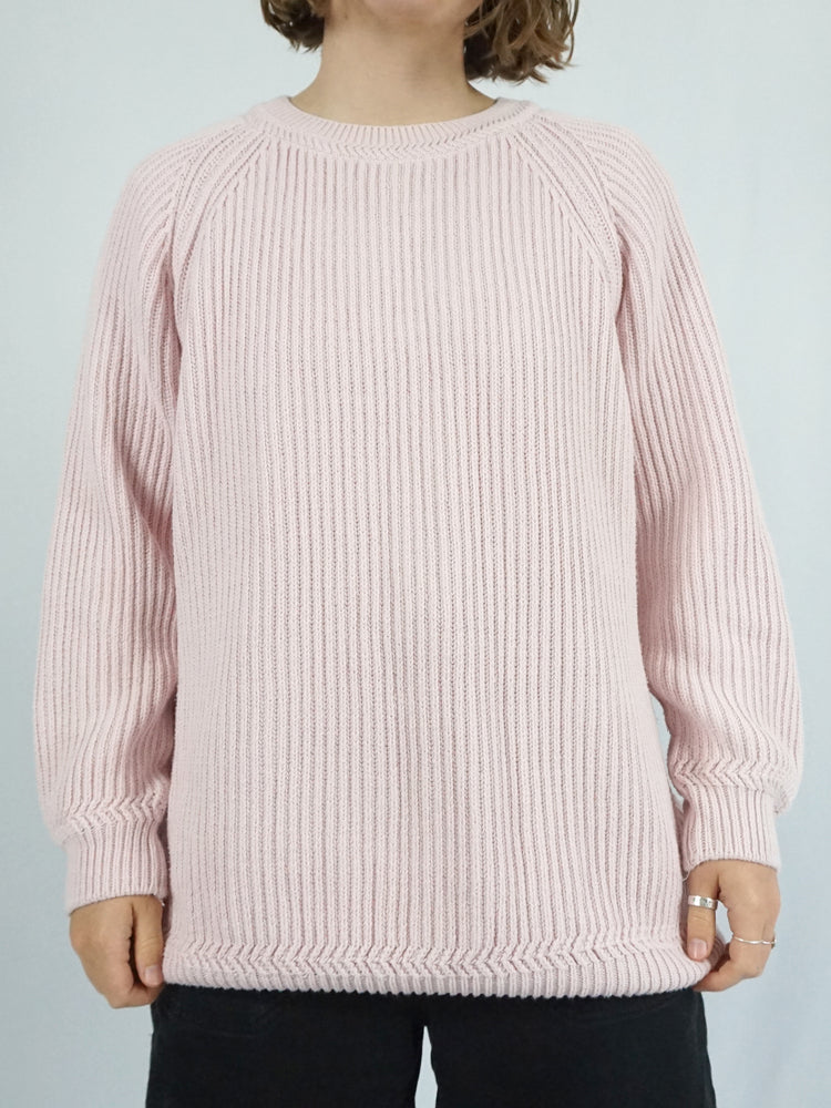 Baby Pink Ribbed Cotton Jumper - XL