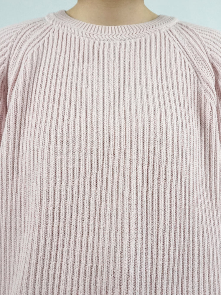 Baby Pink Ribbed Cotton Jumper - XL