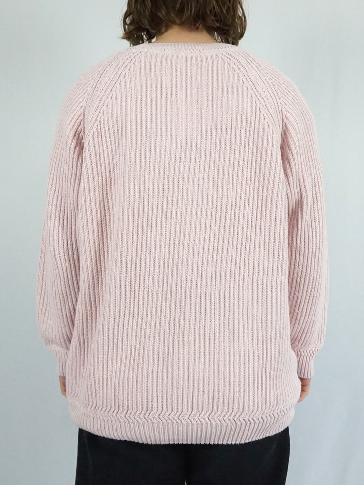 Baby Pink Ribbed Cotton Jumper - XL