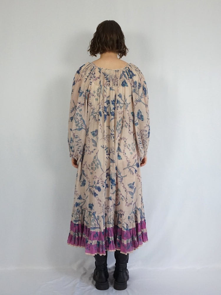 Indian Cotton Balloon Sleeve Dress - M/L