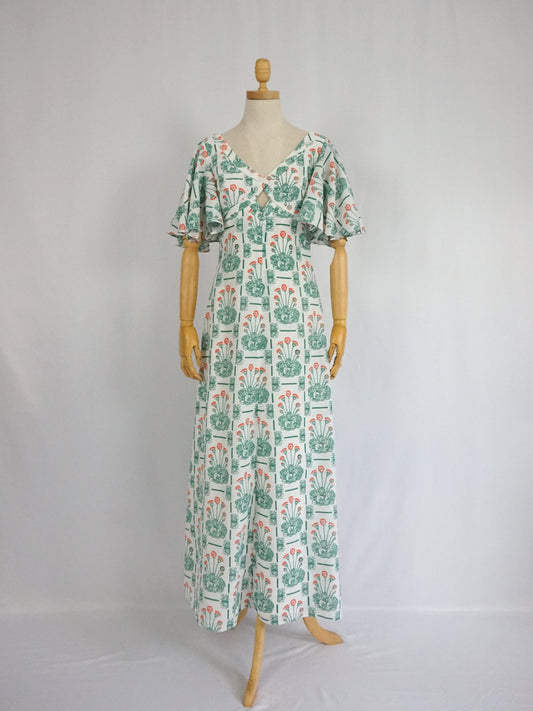 Floral Keyhole Maxi Dress - XS