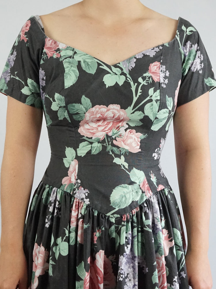 Floral Fit and Flare Dress - S