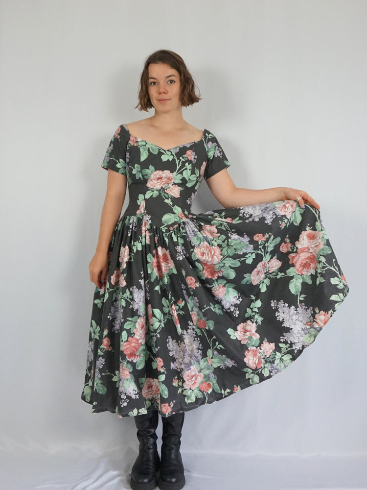 Floral Fit and Flare Dress - S