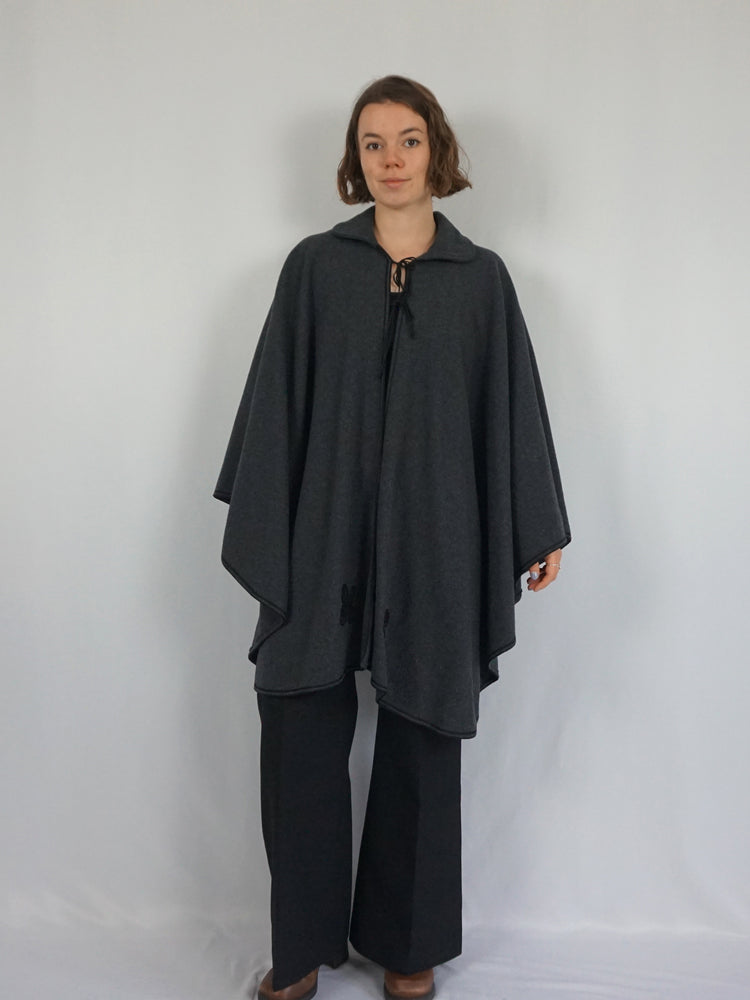 Grey Wool Cape - One Size