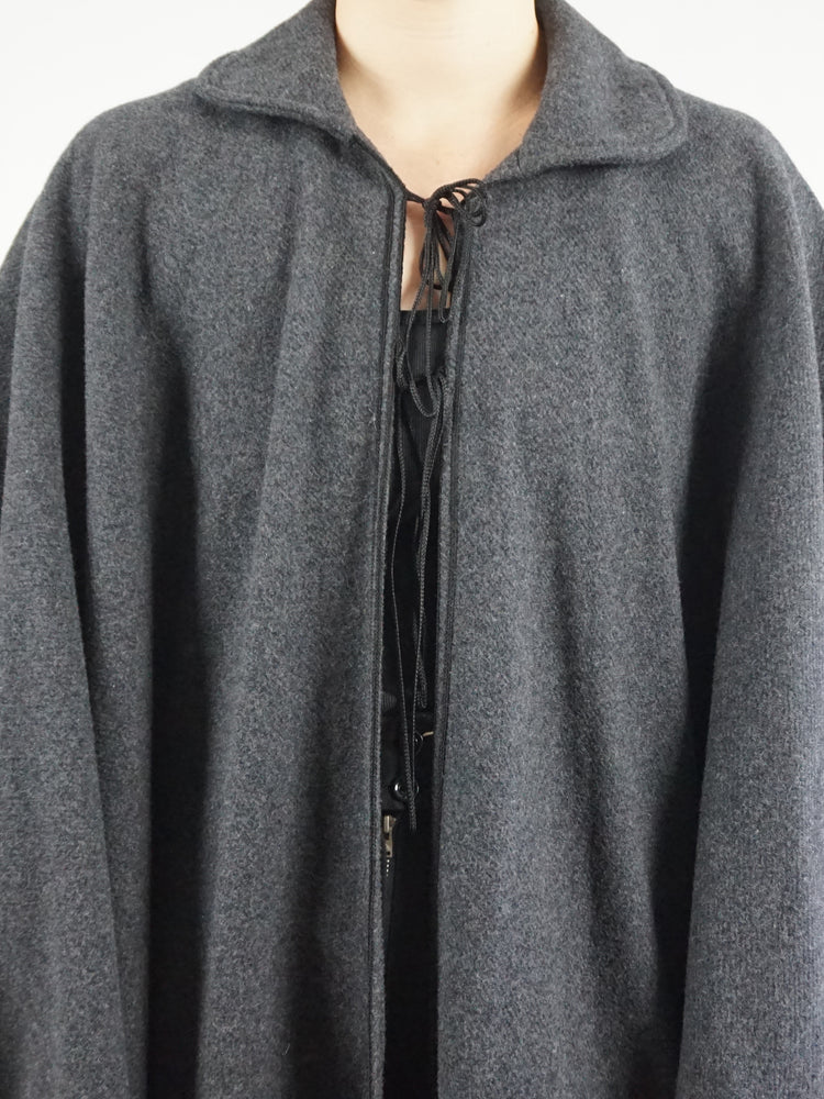 Grey Wool Cape - One Size